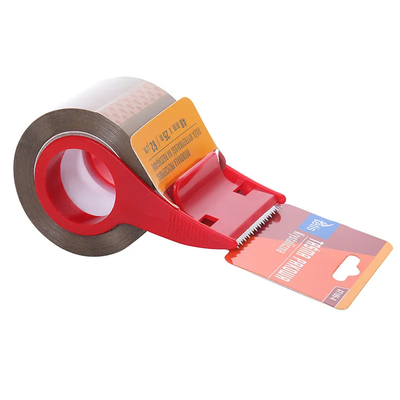 ซุปเปอร์มาร์เก็ต BOPP เทปปิดกล่องสีน้ำตาลพร้อมเครื่องตัดเทป เทปปิดกล่องไวต่อแรงกด