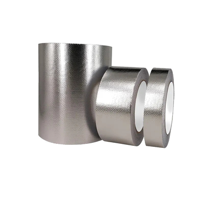 อลูมิเนียมฟอยล์กาวตนเองทนไฟ HVAC ฉนวนกันความร้อนเทปผ้าใยแก้ว