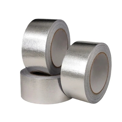 เทปกันน้ำสารหน่วงไฟอลูมิเนียมฟอยล์ HVAC ยางกาวเทปใยแก้ว