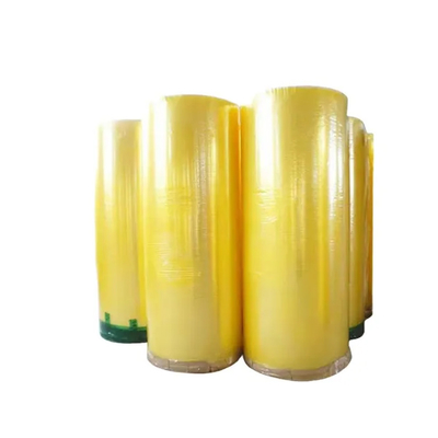 กล่องปิดผนึกกาวสีเหลืองจาง ๆ เทปม้วนจัมโบ้ Bopp โลโก้ที่กำหนดเองพิมพ์เทป BOPP
