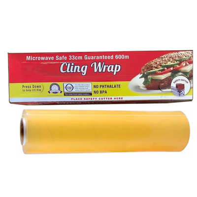 Custom Soft PE PVC Kitchen Cling Wrap พลาสติกเกรดอาหารสดเก็บฟิล์มยึดด้วยเครื่องตัด