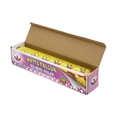ห่อพลาสติกใสป้องกันไฟฟ้าสถิตย์สำหรับอาหาร PVC เกรด Cling Wrap พร้อมเครื่องตัด