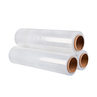 ม้วนฟิล์มพันพาเลทด้วยมือแบบใส LLDPE ด้วยตนเองสำหรับการบรรจุ