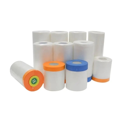 ฟิล์มกาว HDPE แบบติดเทปไว้ล่วงหน้าการใช้สีฟิล์มพลาสติกป้องกันในร่มกลางแจ้ง