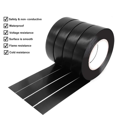 เทปไฟฟ้า PVC สำหรับงานหนัก ปรับแต่งสารหน่วงไฟสีดำ