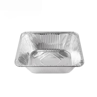 ภาชนะบรรจุอาหารอลูมิเนียมฟอยล์สำหรับงานหนักกระทะ Takeaway ลึกแบบใช้แล้วทิ้งพร้อมฝาฟอยล์