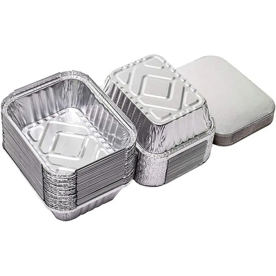 อลูมิเนียมฟอยล์เกรดอาหาร ภาชนะบรรจุอาหาร Takeaway บรรจุอาหารถาดอลูมิเนียมฟอยล์พร้อมฝาปิด