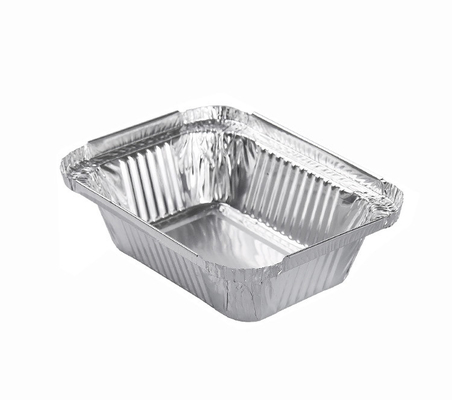 อลูมิเนียมขนาดเล็ก 260 มล. Take Away ภาชนะอบถาดอาหารอลูมิเนียมฟอยล์แบบใช้แล้วทิ้งพร้อมฝาปิด